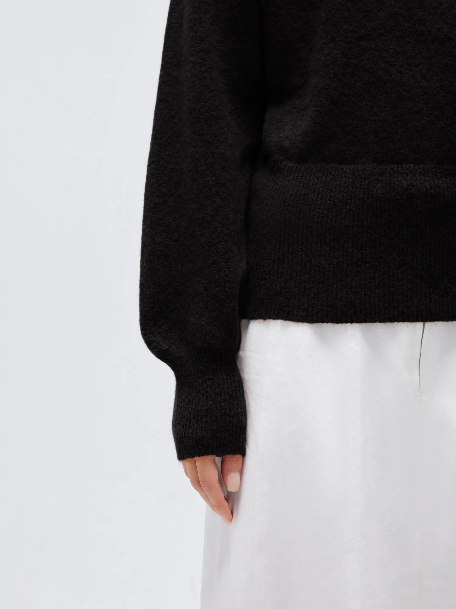 Wool V Neck Wrap Sweater - Long Sleeve-SUUKSESS-SUUKSESS