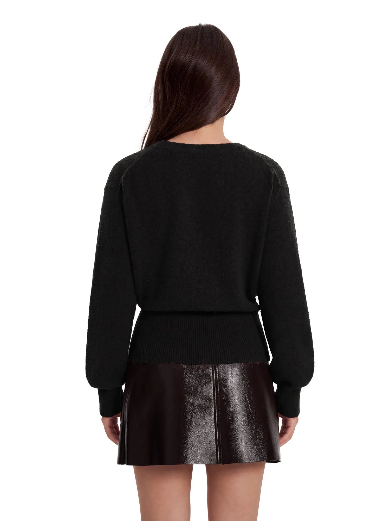Wool V Neck Wrap Sweater - Long Sleeve-SUUKSESS-SUUKSESS