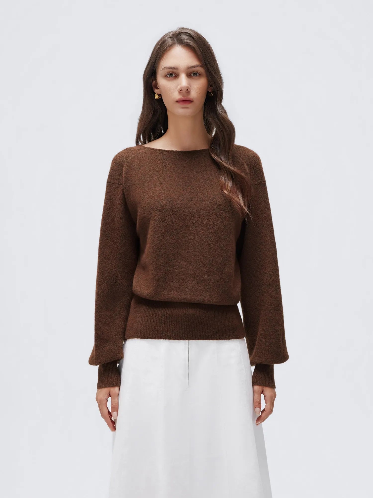 Wool V Neck Wrap Sweater - Long Sleeve-SUUKSESS-SUUKSESS
