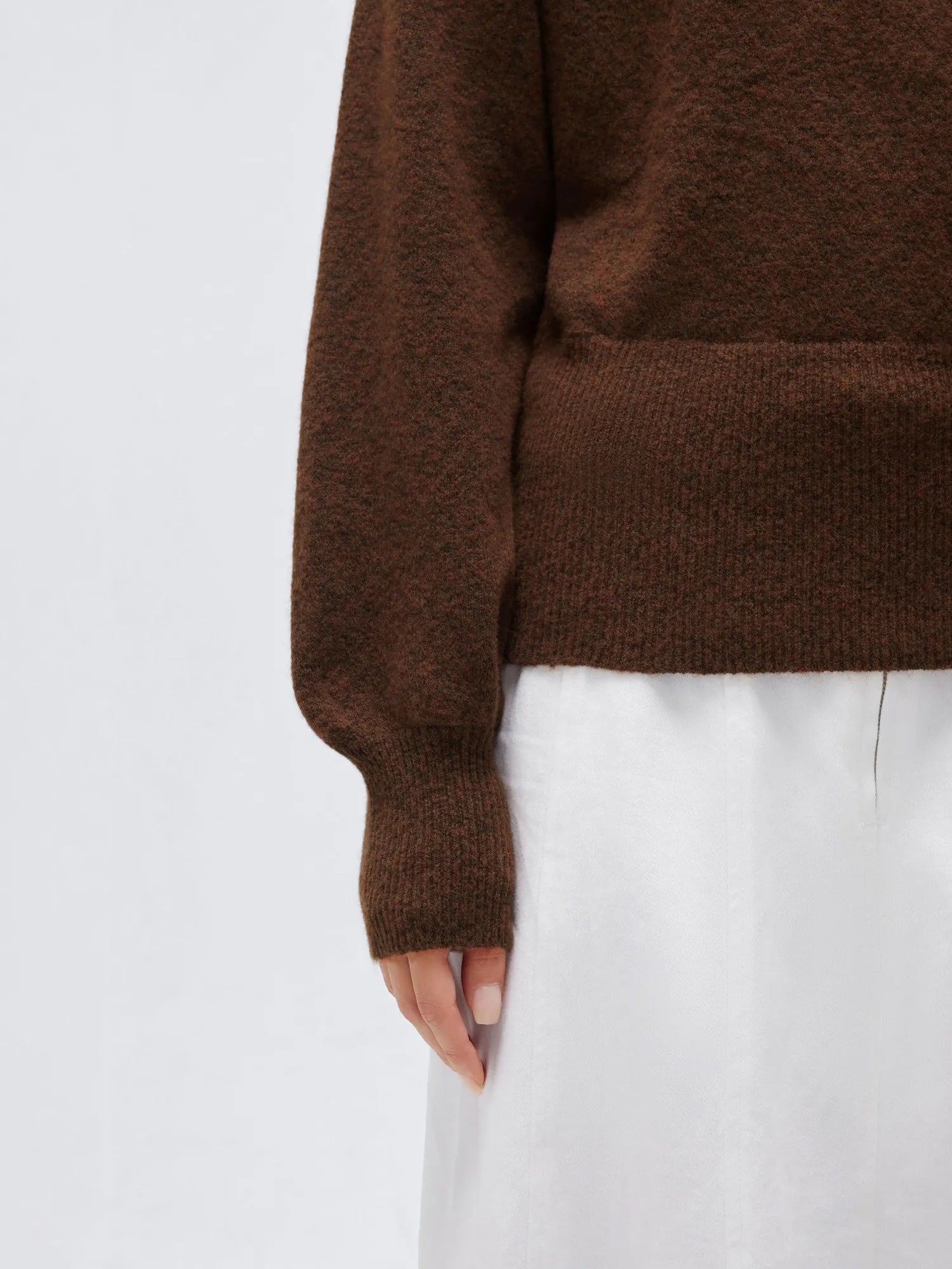 Wool V Neck Wrap Sweater - Long Sleeve-SUUKSESS-SUUKSESS