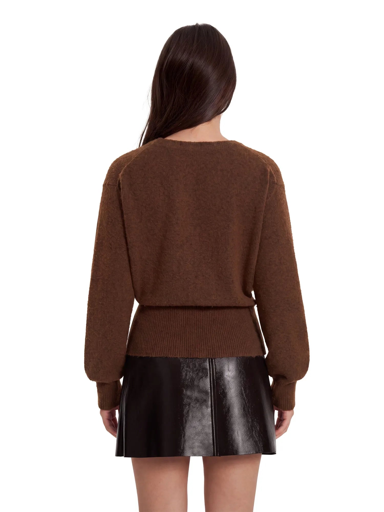 Wool V Neck Wrap Sweater - Long Sleeve-SUUKSESS-SUUKSESS
