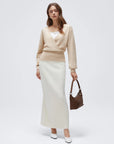 Wool V Neck Wrap Sweater - Long Sleeve-SUUKSESS-SUUKSESS