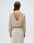 Wool V Neck Wrap Sweater - Long Sleeve-SUUKSESS-SUUKSESS
