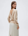 Wool V Neck Wrap Sweater - Long Sleeve-SUUKSESS-SUUKSESS