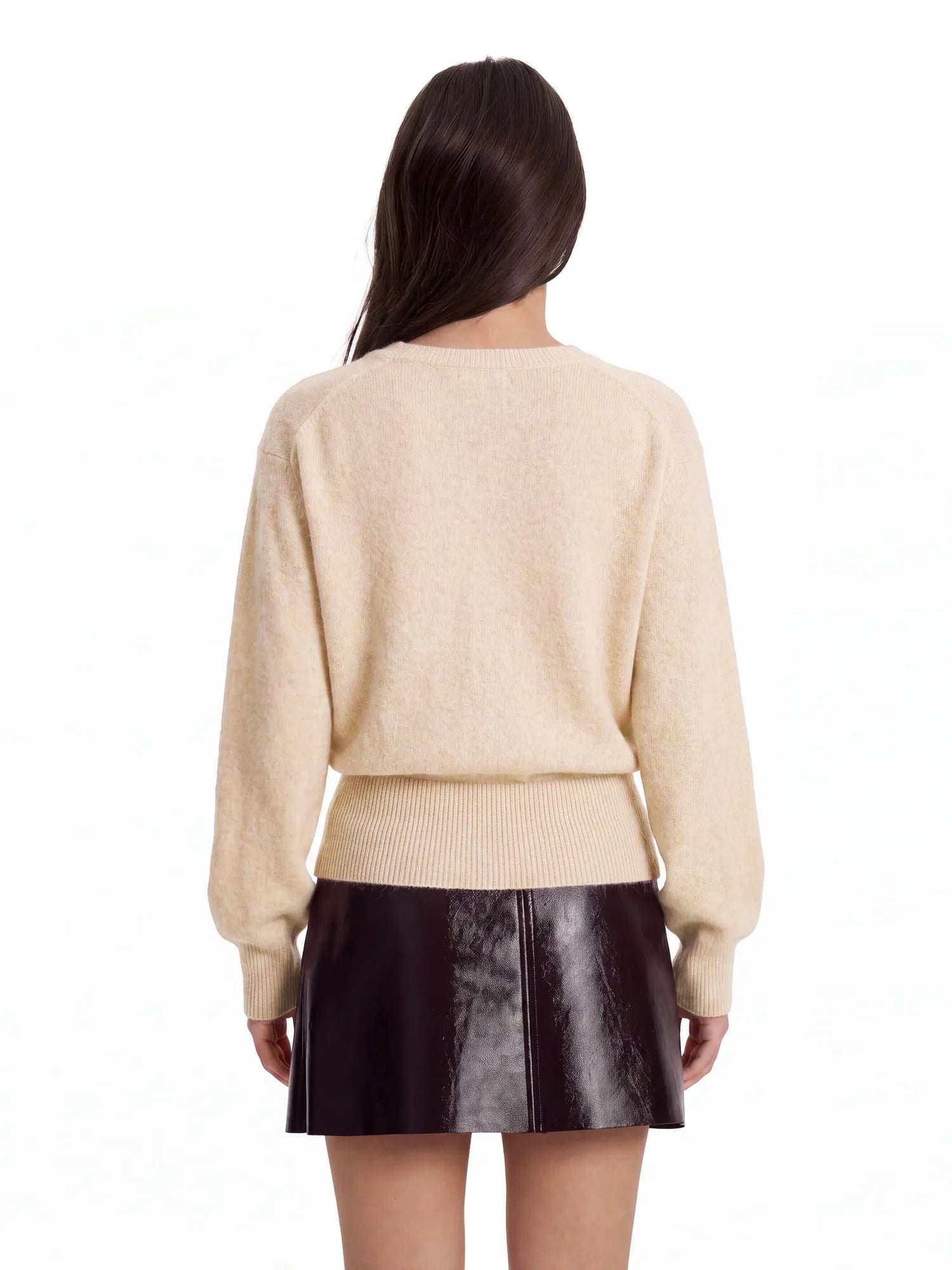 Wool V Neck Wrap Sweater - Long Sleeve-SUUKSESS-SUUKSESS