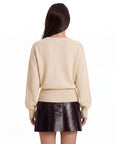 Wool V Neck Wrap Sweater - Long Sleeve-SUUKSESS-SUUKSESS
