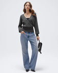 Wool V Neck Wrap Sweater - Long Sleeve-SUUKSESS-SUUKSESS