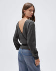 Wool V Neck Wrap Sweater - Long Sleeve-SUUKSESS-SUUKSESS