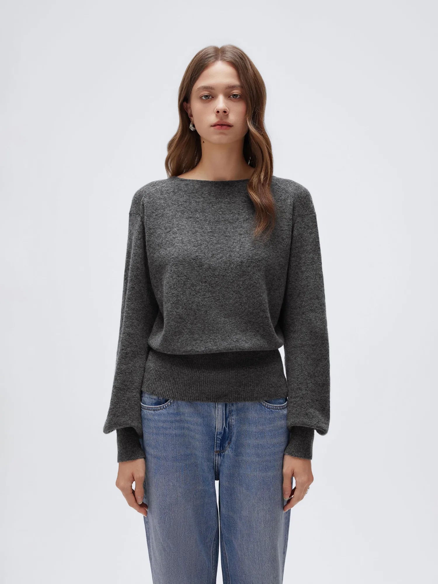 Wool V Neck Wrap Sweater - Long Sleeve-SUUKSESS-SUUKSESS