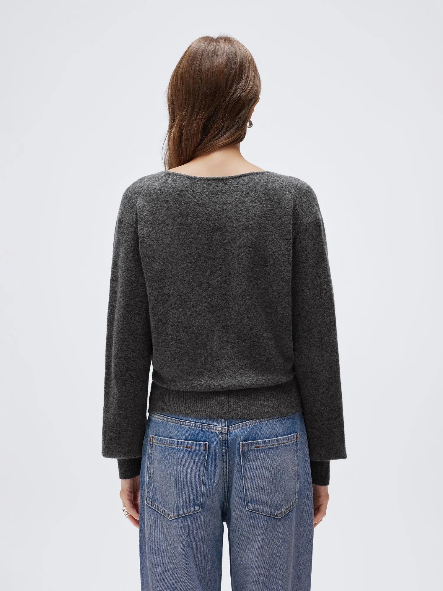 Wool V Neck Wrap Sweater - Long Sleeve-SUUKSESS-SUUKSESS