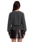 Wool V Neck Wrap Sweater - Long Sleeve-SUUKSESS-SUUKSESS