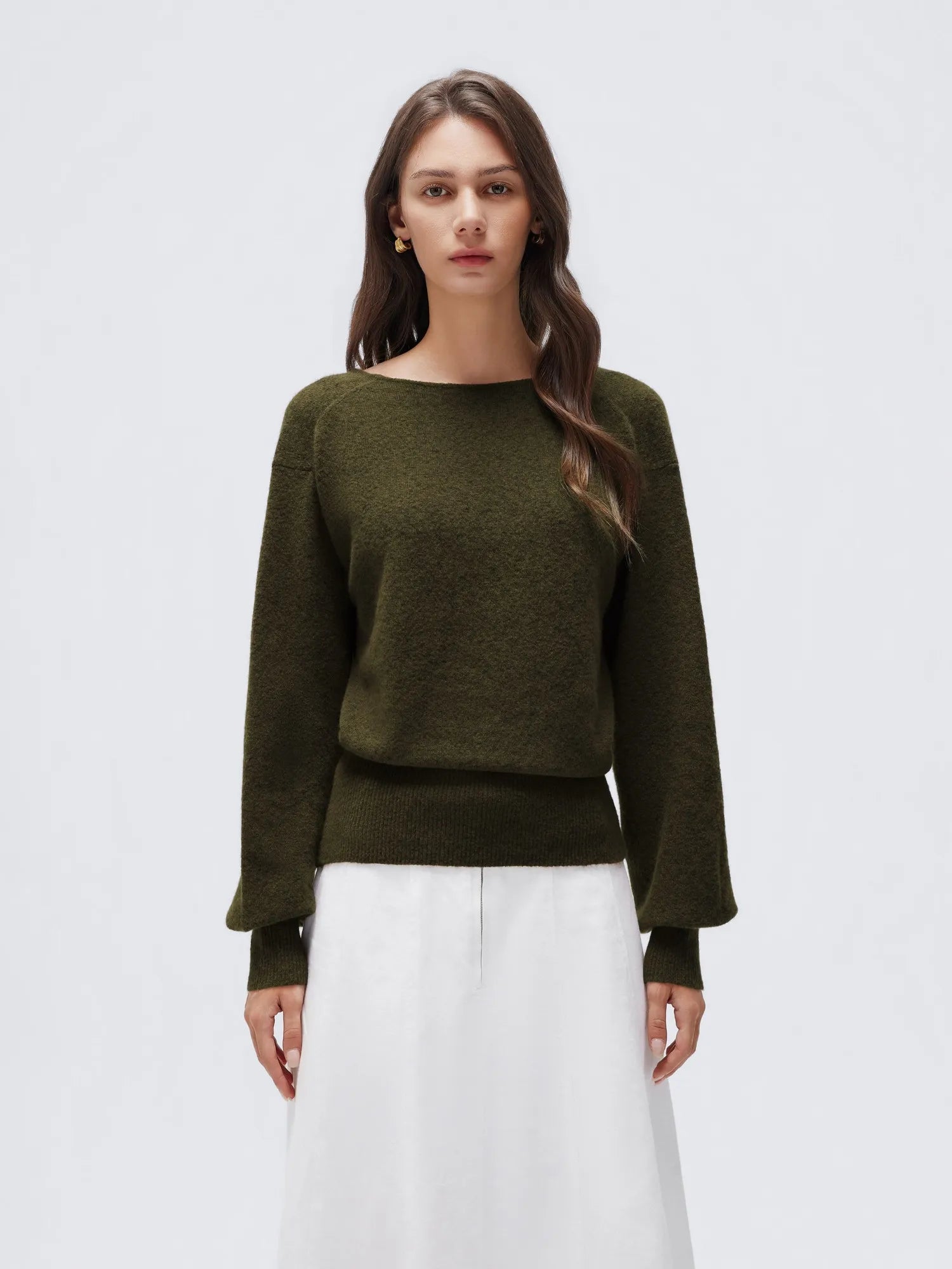 Wool V Neck Wrap Sweater - Long Sleeve-SUUKSESS-SUUKSESS