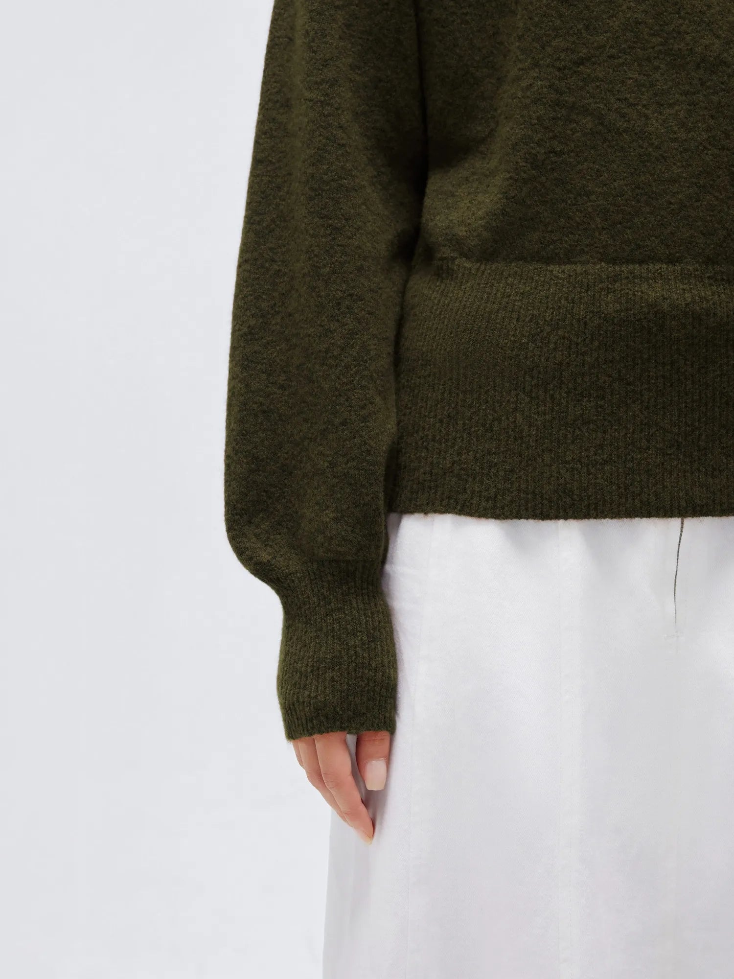 Wool V Neck Wrap Sweater - Long Sleeve-SUUKSESS-SUUKSESS