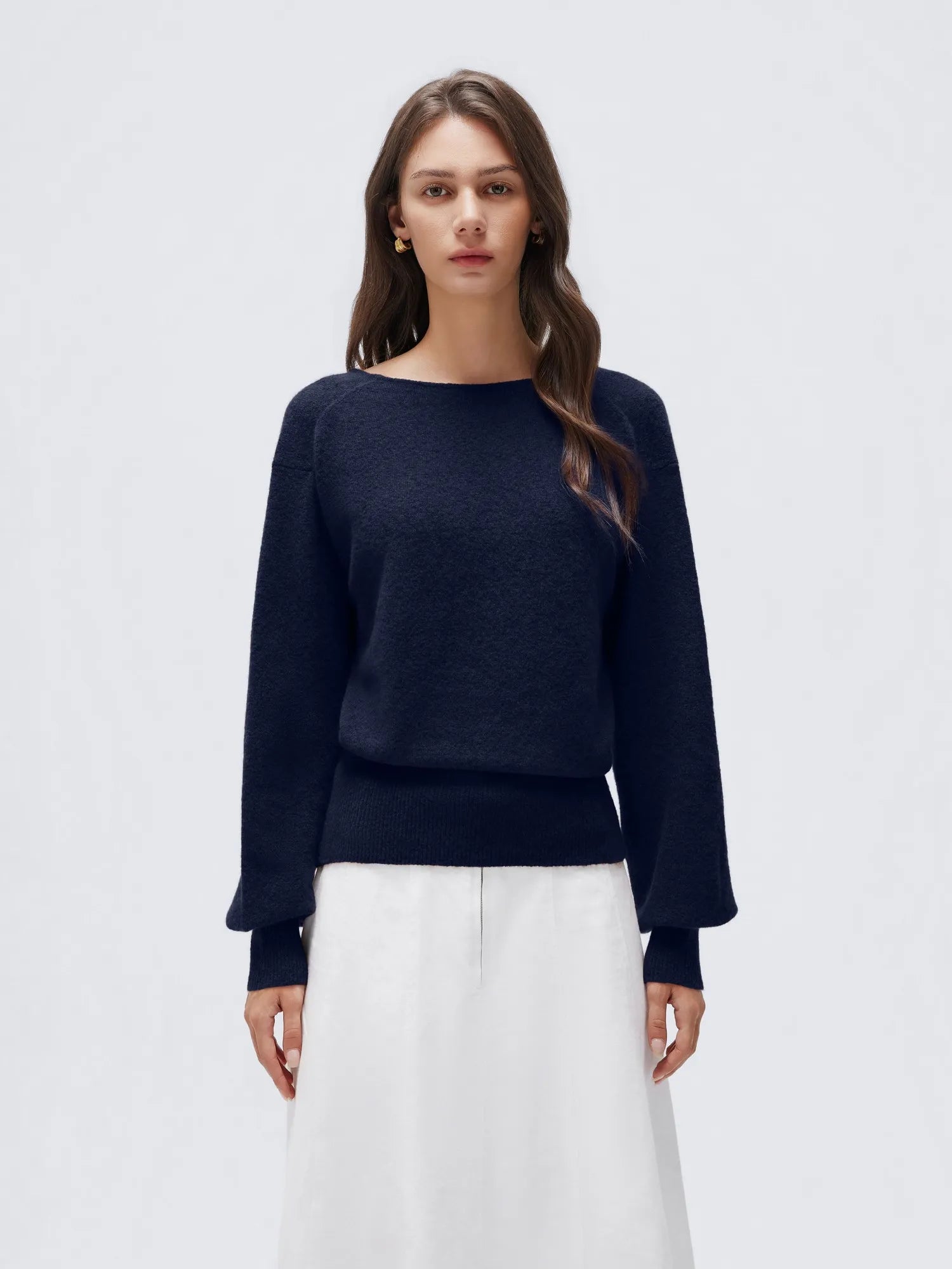 Wool V Neck Wrap Sweater - Long Sleeve-SUUKSESS-SUUKSESS