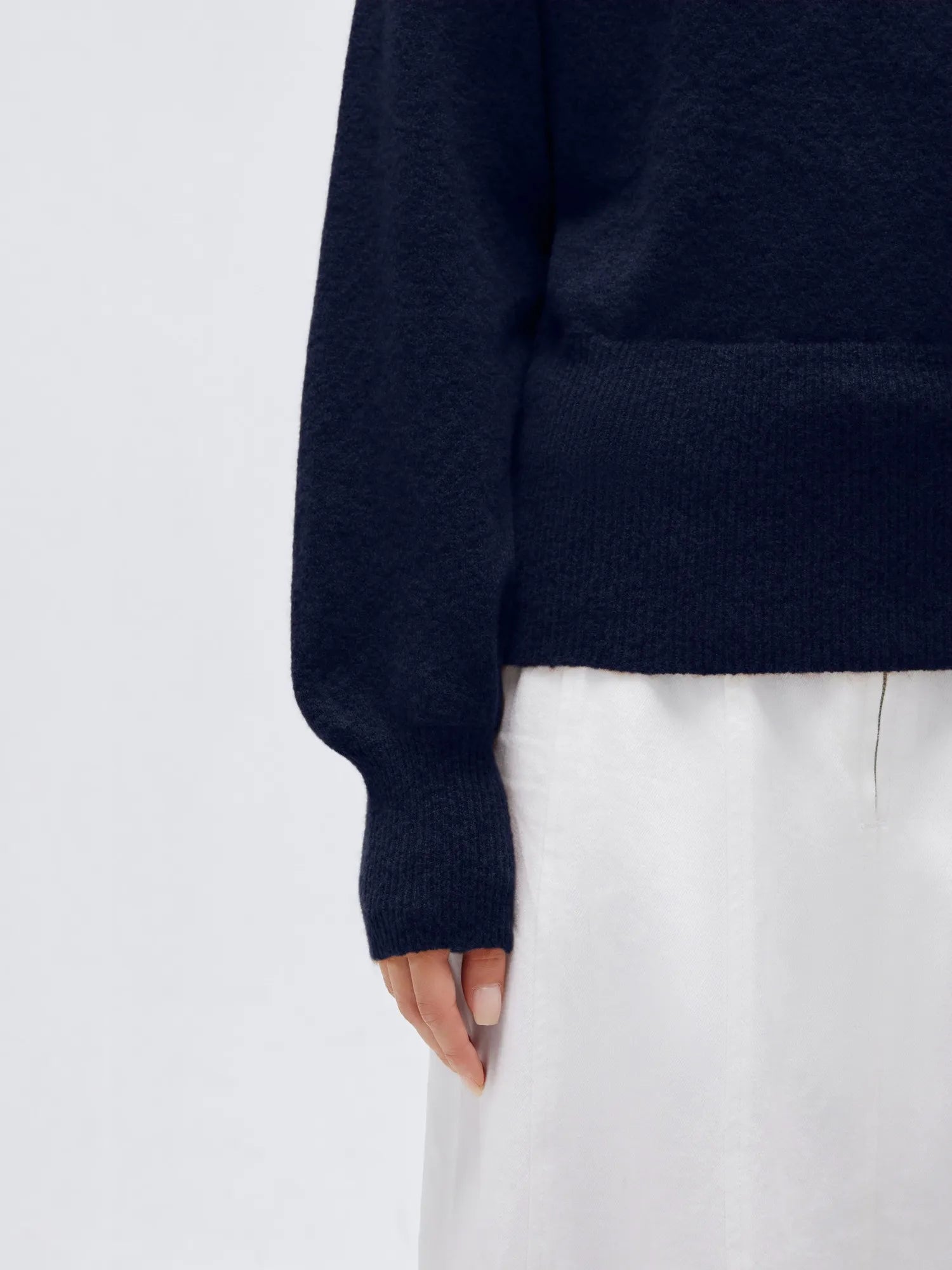 Wool V Neck Wrap Sweater - Long Sleeve-SUUKSESS-SUUKSESS