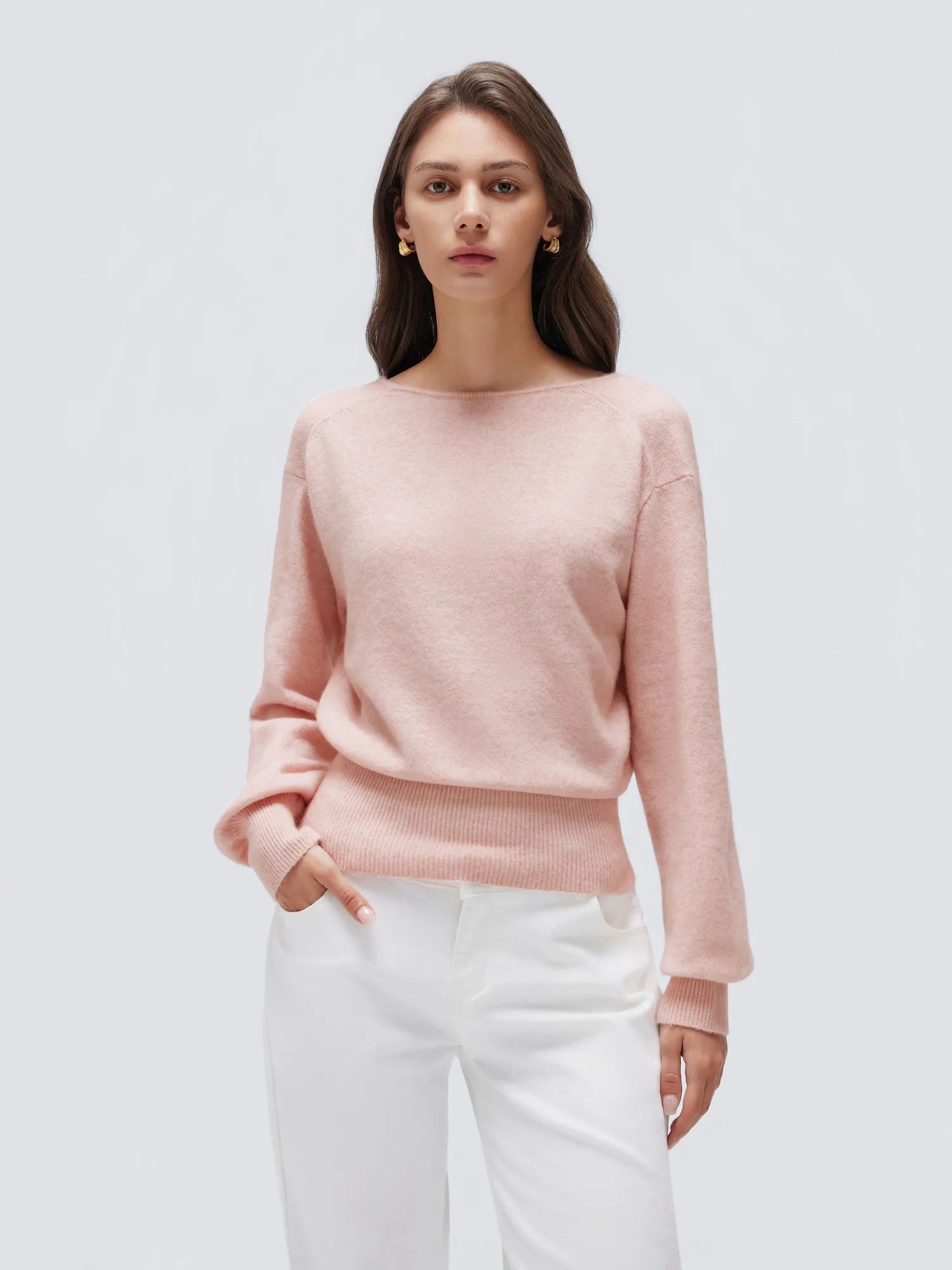 Wool V Neck Wrap Sweater - Long Sleeve-SUUKSESS-SUUKSESS