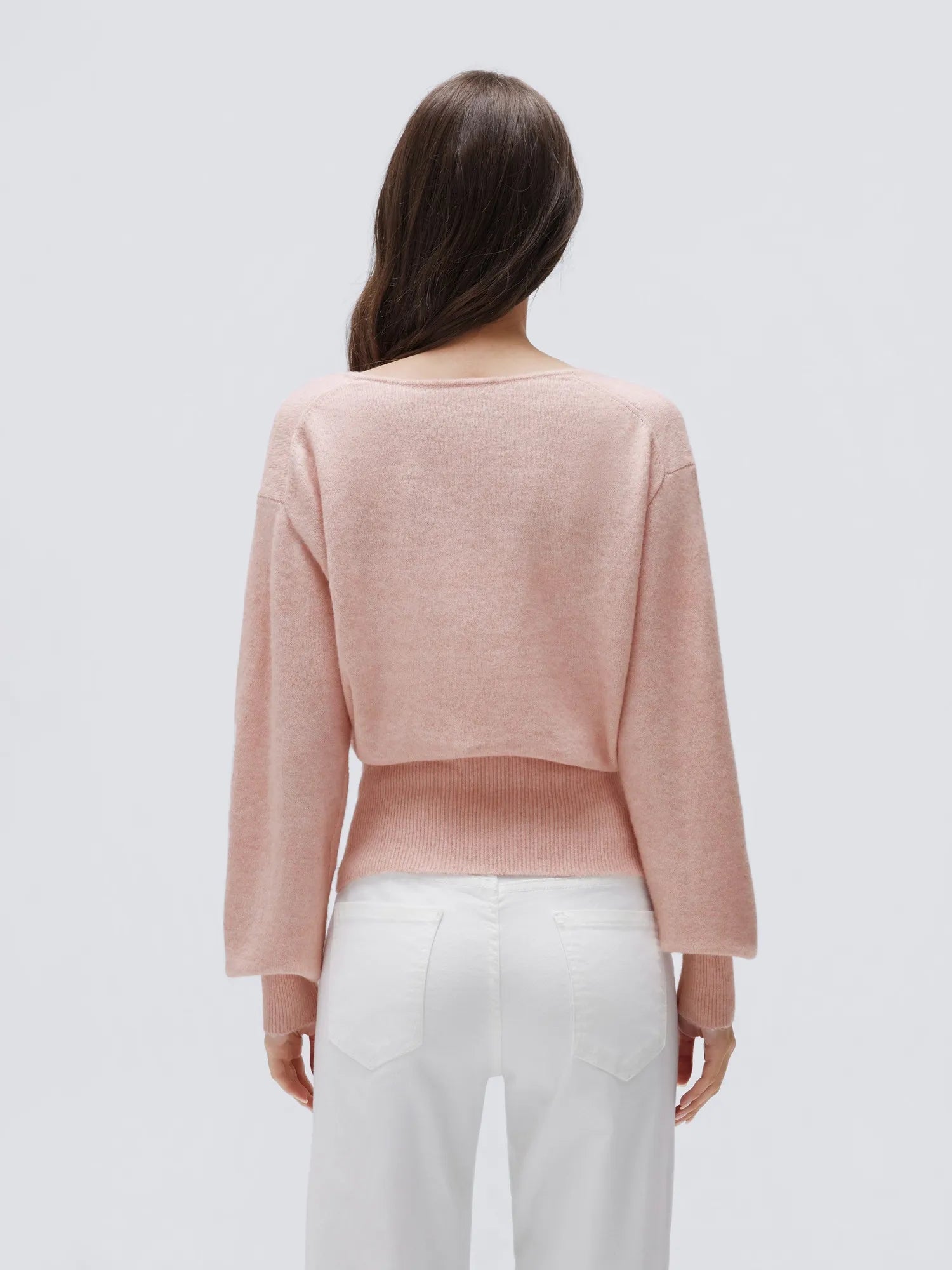 Wool V Neck Wrap Sweater - Long Sleeve-SUUKSESS-SUUKSESS