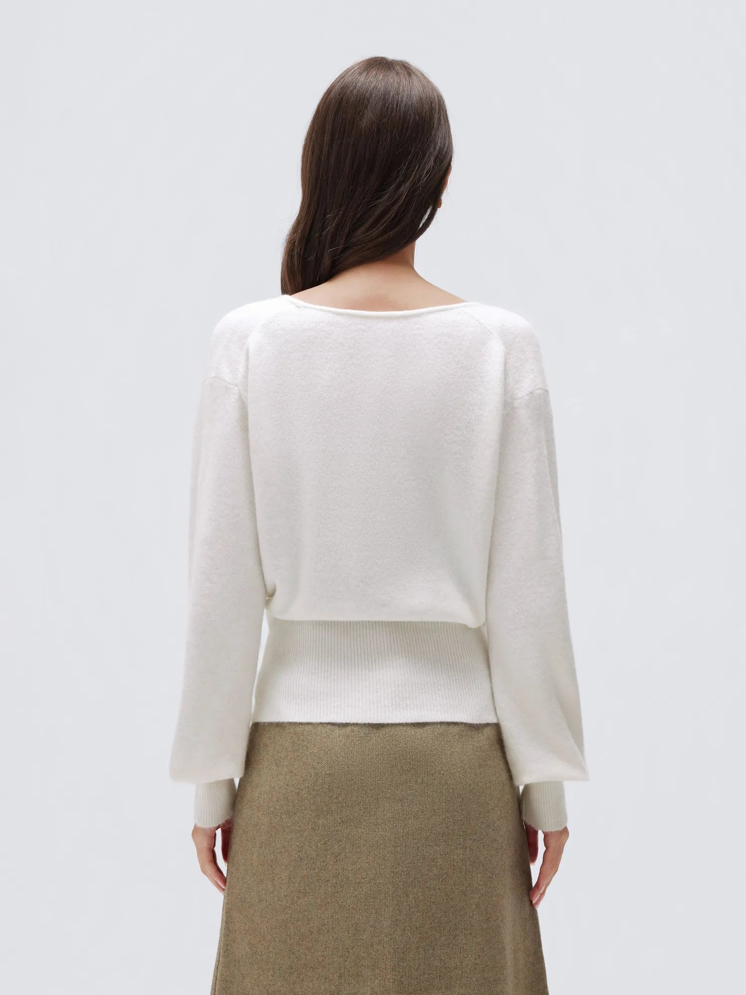 Wool V Neck Wrap Sweater - Long Sleeve-SUUKSESS-SUUKSESS