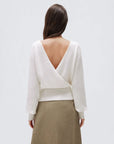 Wool V Neck Wrap Sweater - Long Sleeve-SUUKSESS-SUUKSESS