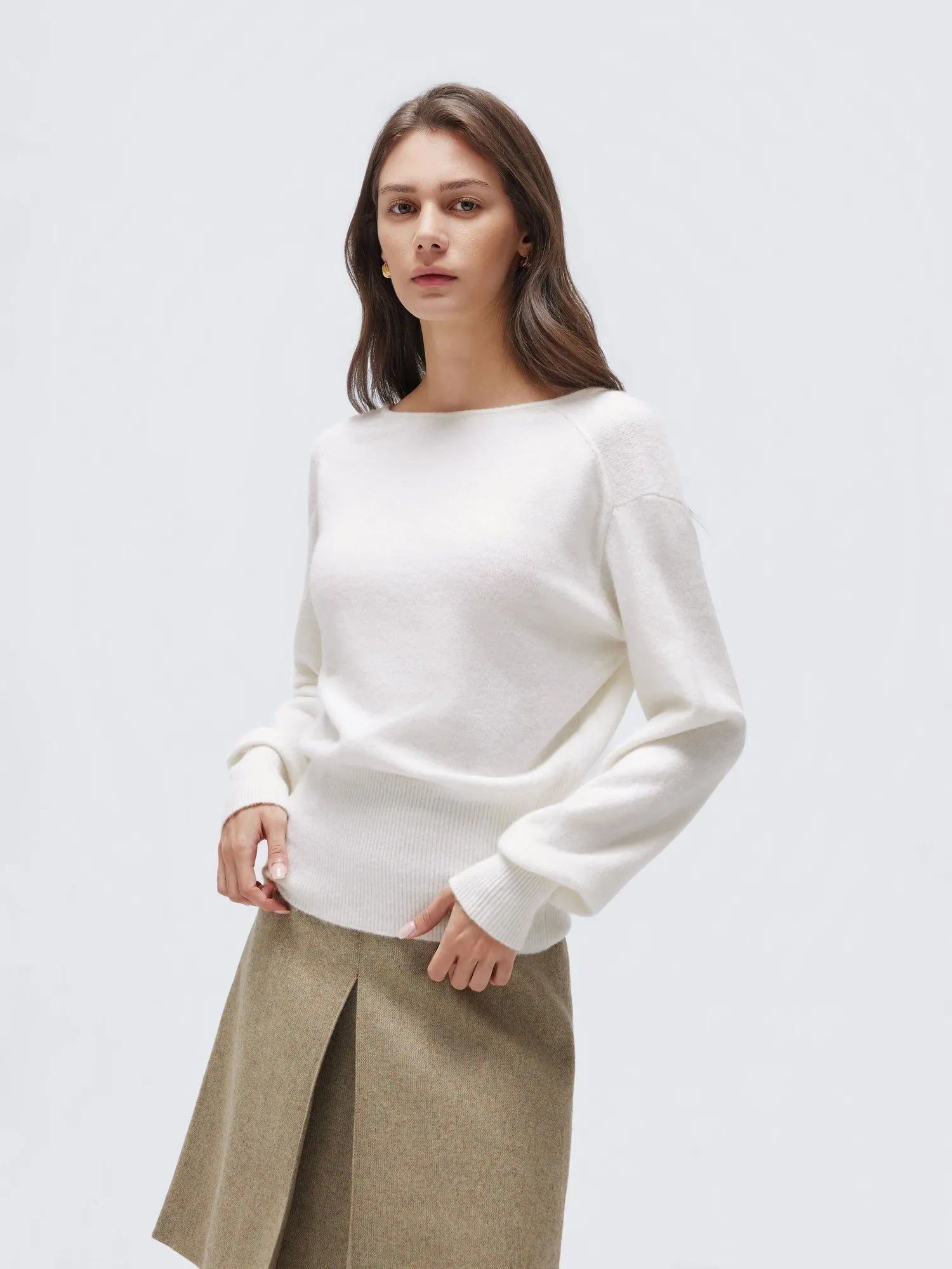 Wool V Neck Wrap Sweater - Long Sleeve-SUUKSESS-SUUKSESS