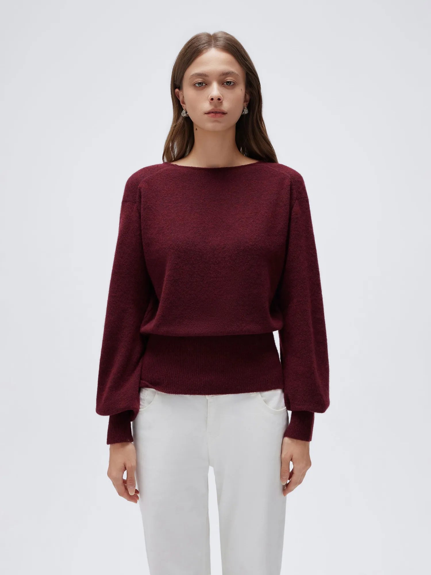 Wool V Neck Wrap Sweater - Long Sleeve-SUUKSESS-SUUKSESS