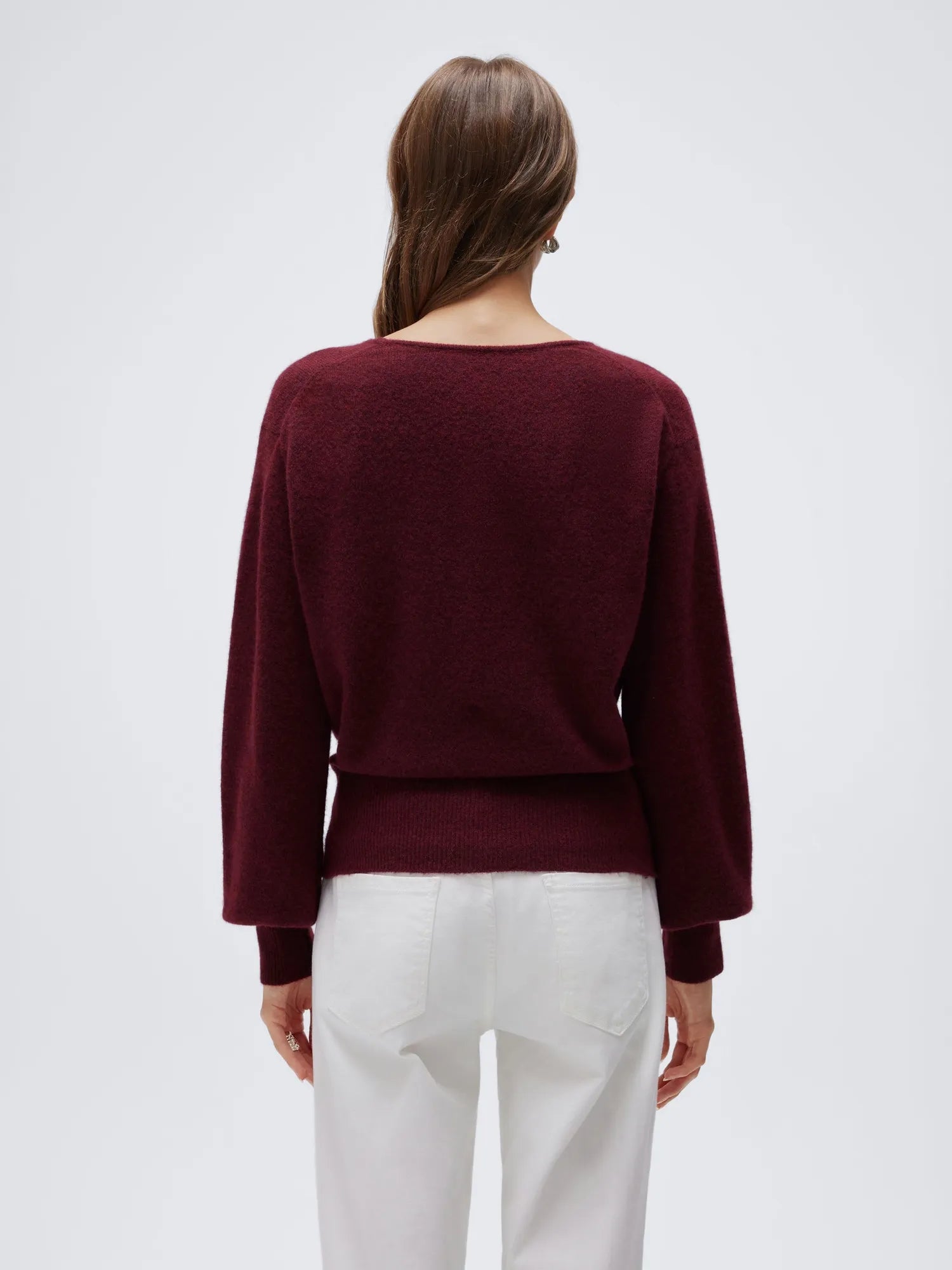 Wool V Neck Wrap Sweater - Long Sleeve-SUUKSESS-SUUKSESS
