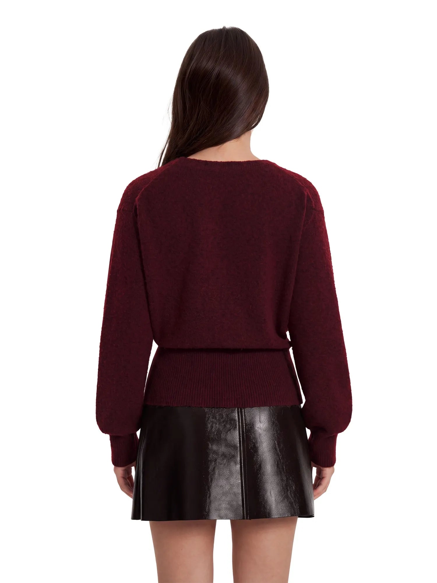 Wool V Neck Wrap Sweater - Long Sleeve-SUUKSESS-SUUKSESS