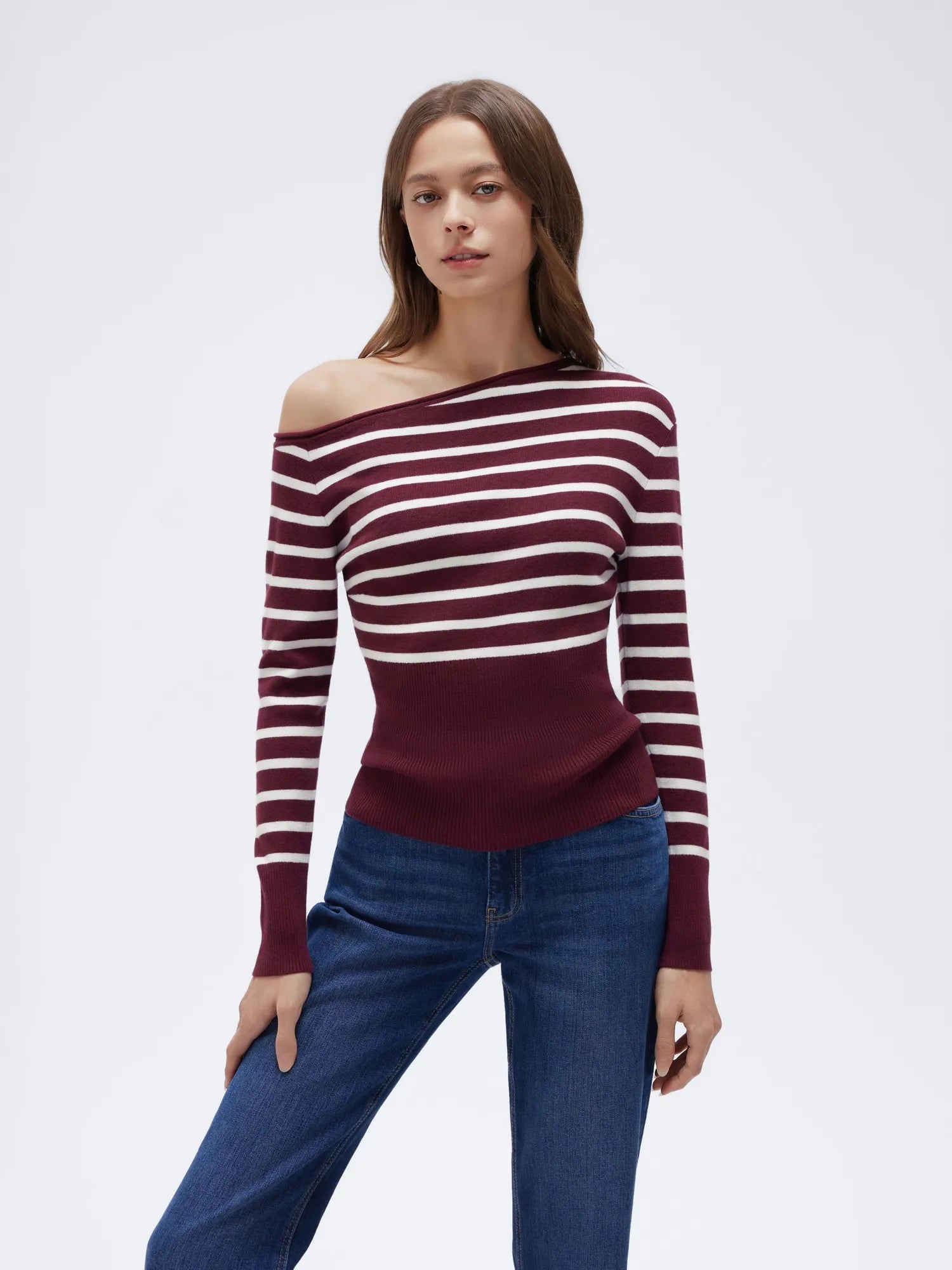Fall Off the Shoulder Soft Sweater-SUUKSESS-SUUKSESS