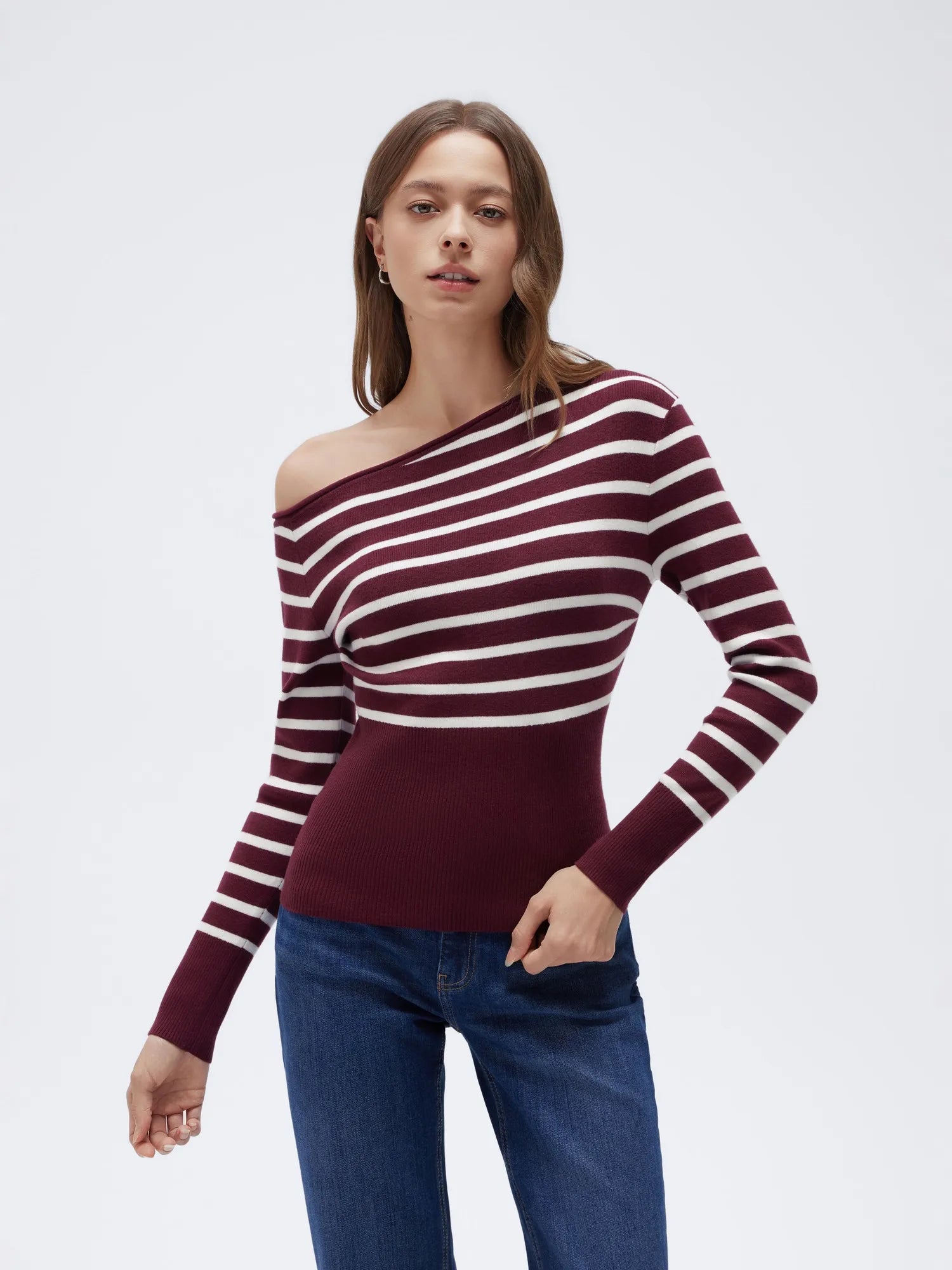 Fall Off the Shoulder Soft Sweater-SUUKSESS-SUUKSESS