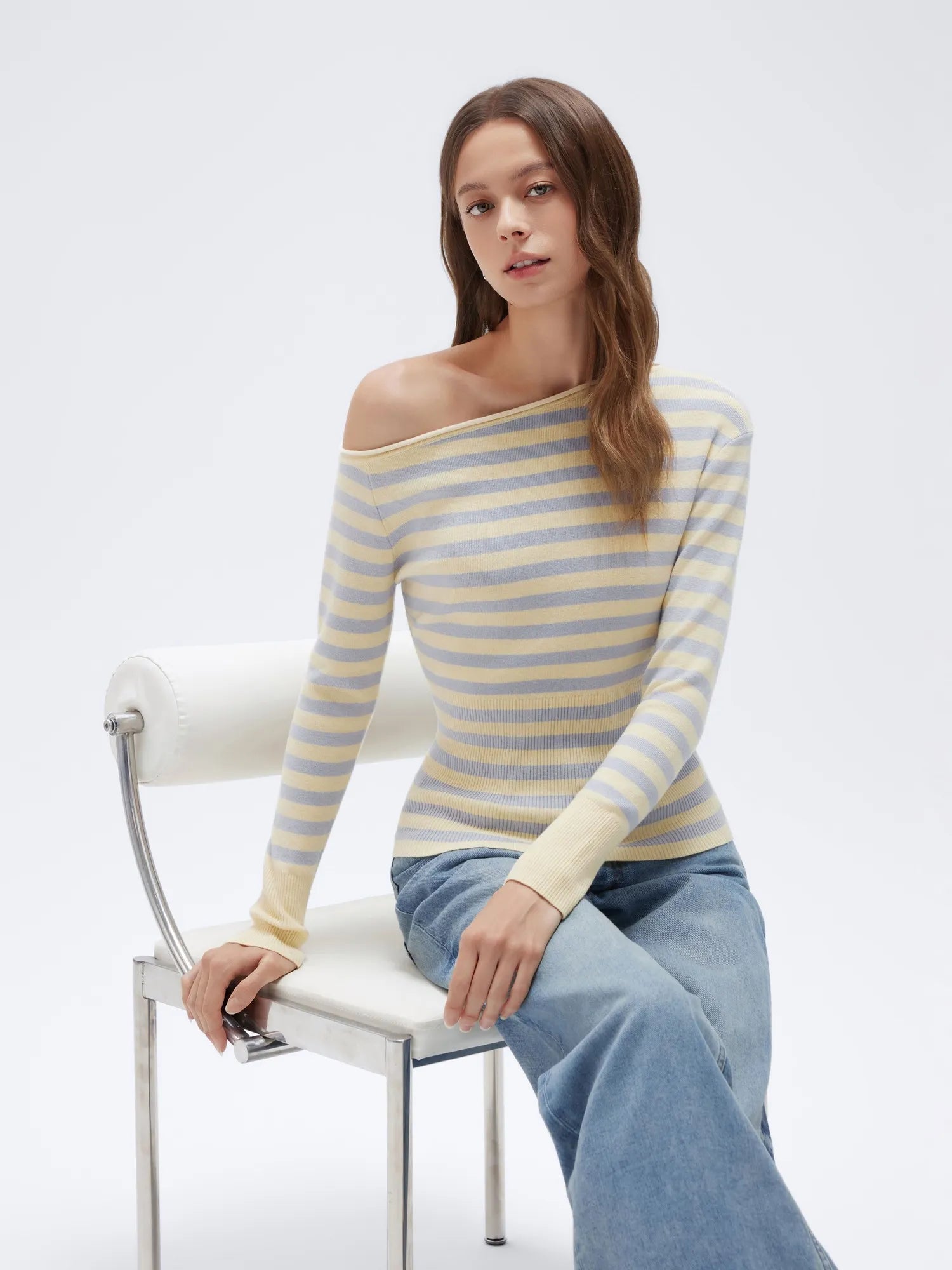 Fall Off the Shoulder Soft Sweater-SUUKSESS-SUUKSESS