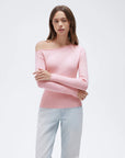 Fall Off the Shoulder Soft Sweater-SUUKSESS-Pink-XS-SUUKSESS