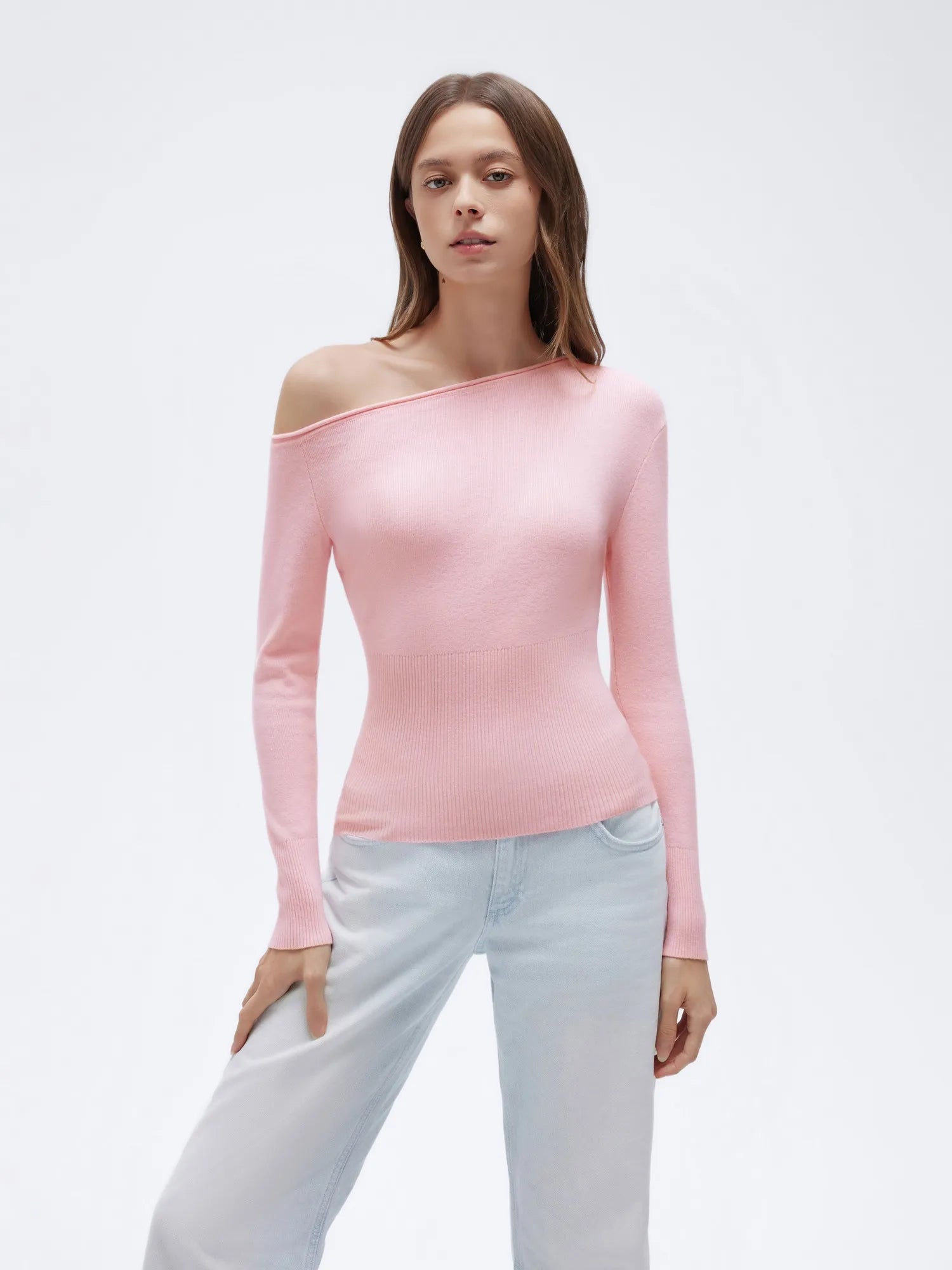 Fall Off the Shoulder Soft Sweater-SUUKSESS-SUUKSESS