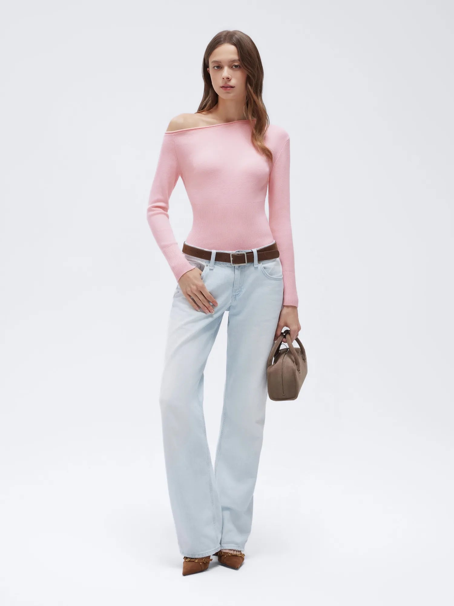 Fall Off the Shoulder Soft Sweater-SUUKSESS-SUUKSESS