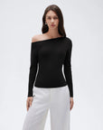 Fall Off the Shoulder Soft Sweater-SUUKSESS-Black-XS-SUUKSESS