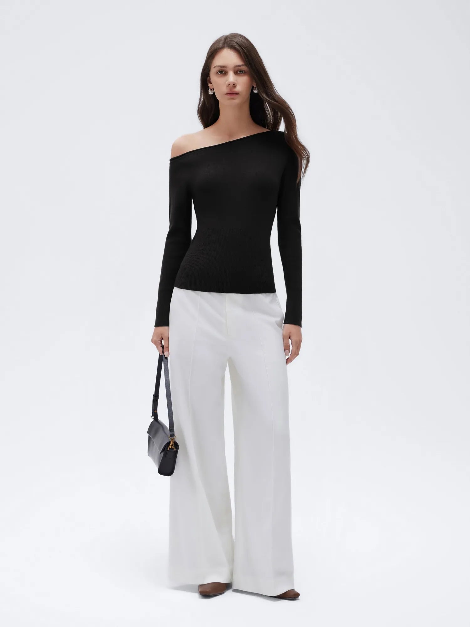 Fall Off the Shoulder Soft Sweater-SUUKSESS-SUUKSESS