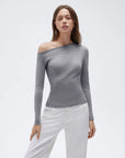 Fall Off the Shoulder Soft Sweater-SUUKSESS-Light Grey-XS-SUUKSESS