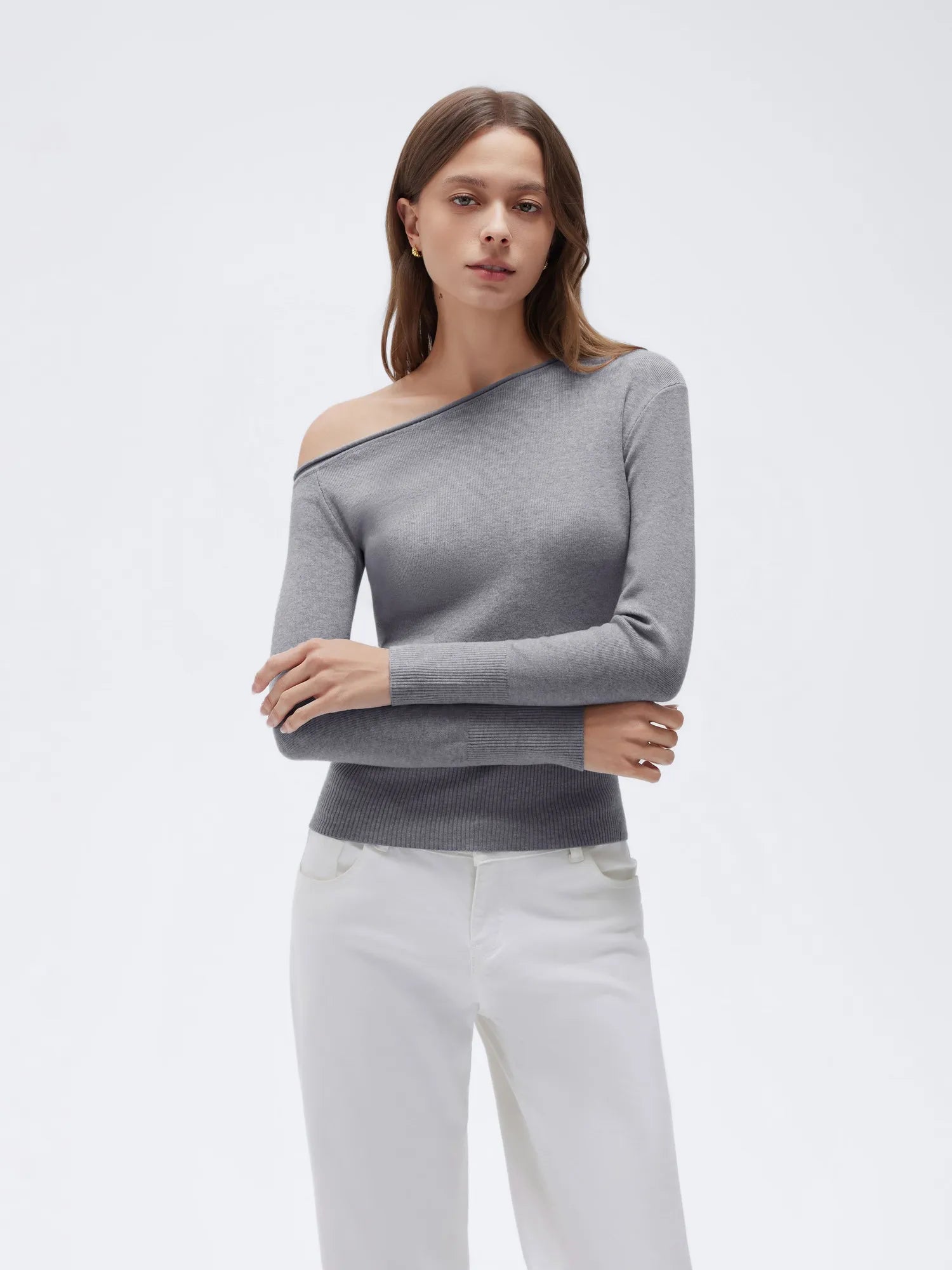 Fall Off the Shoulder Soft Sweater-SUUKSESS-SUUKSESS