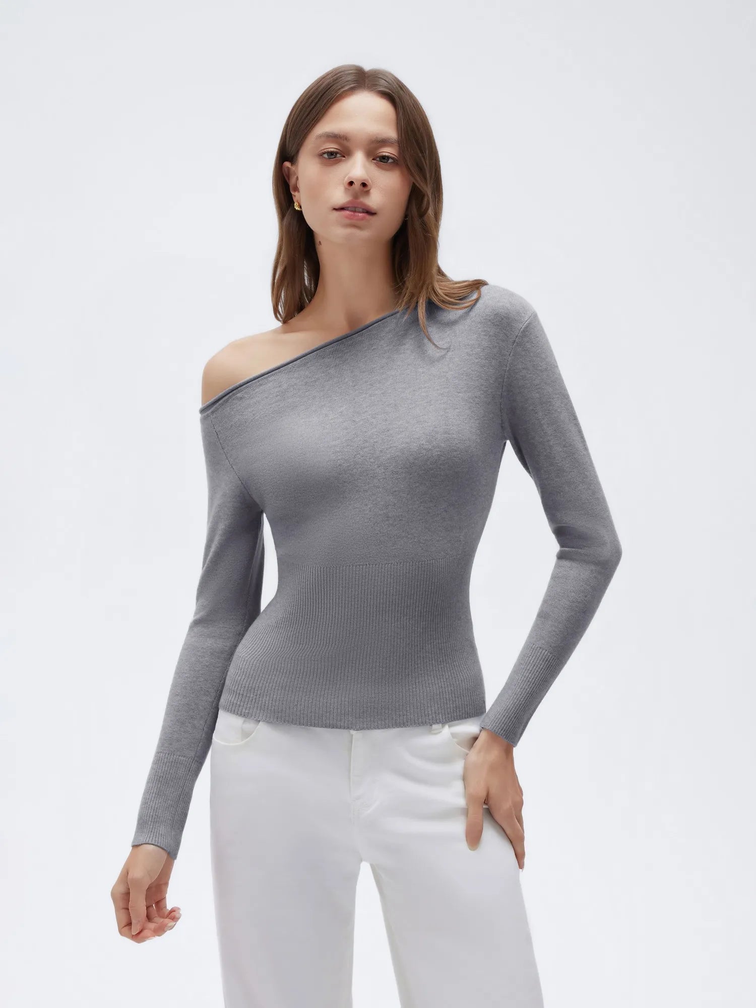 Fall Off the Shoulder Soft Sweater-SUUKSESS-SUUKSESS
