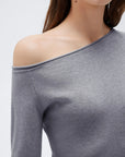 Fall Off the Shoulder Soft Sweater-SUUKSESS-SUUKSESS