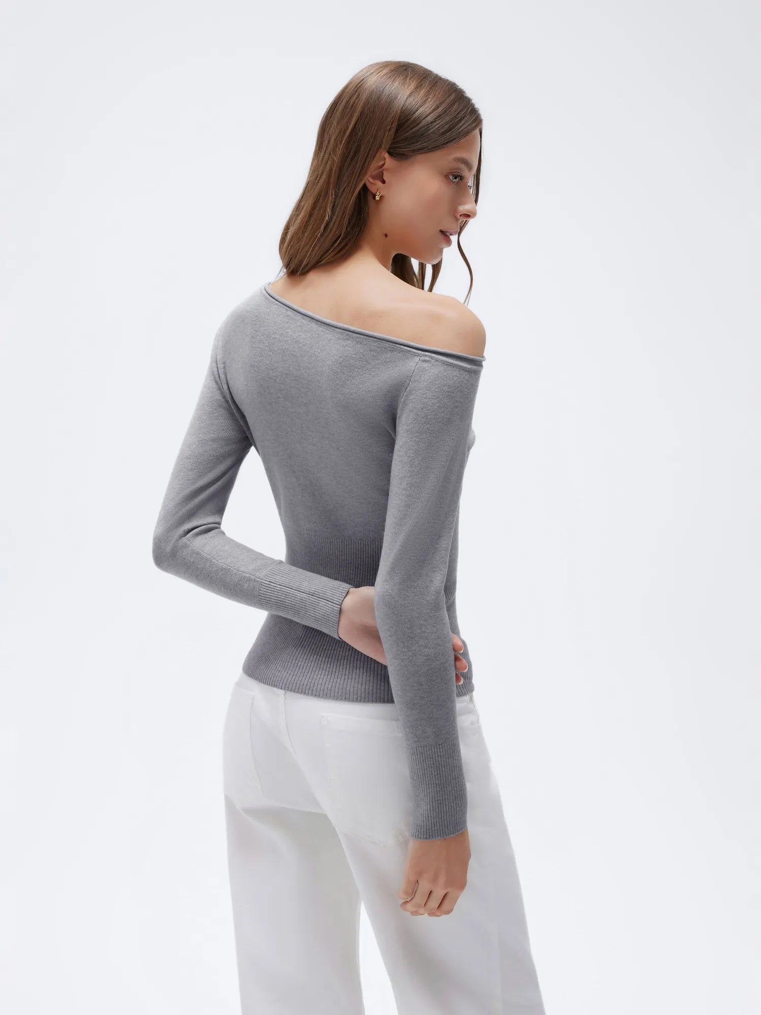 Fall Off the Shoulder Soft Sweater-SUUKSESS-SUUKSESS
