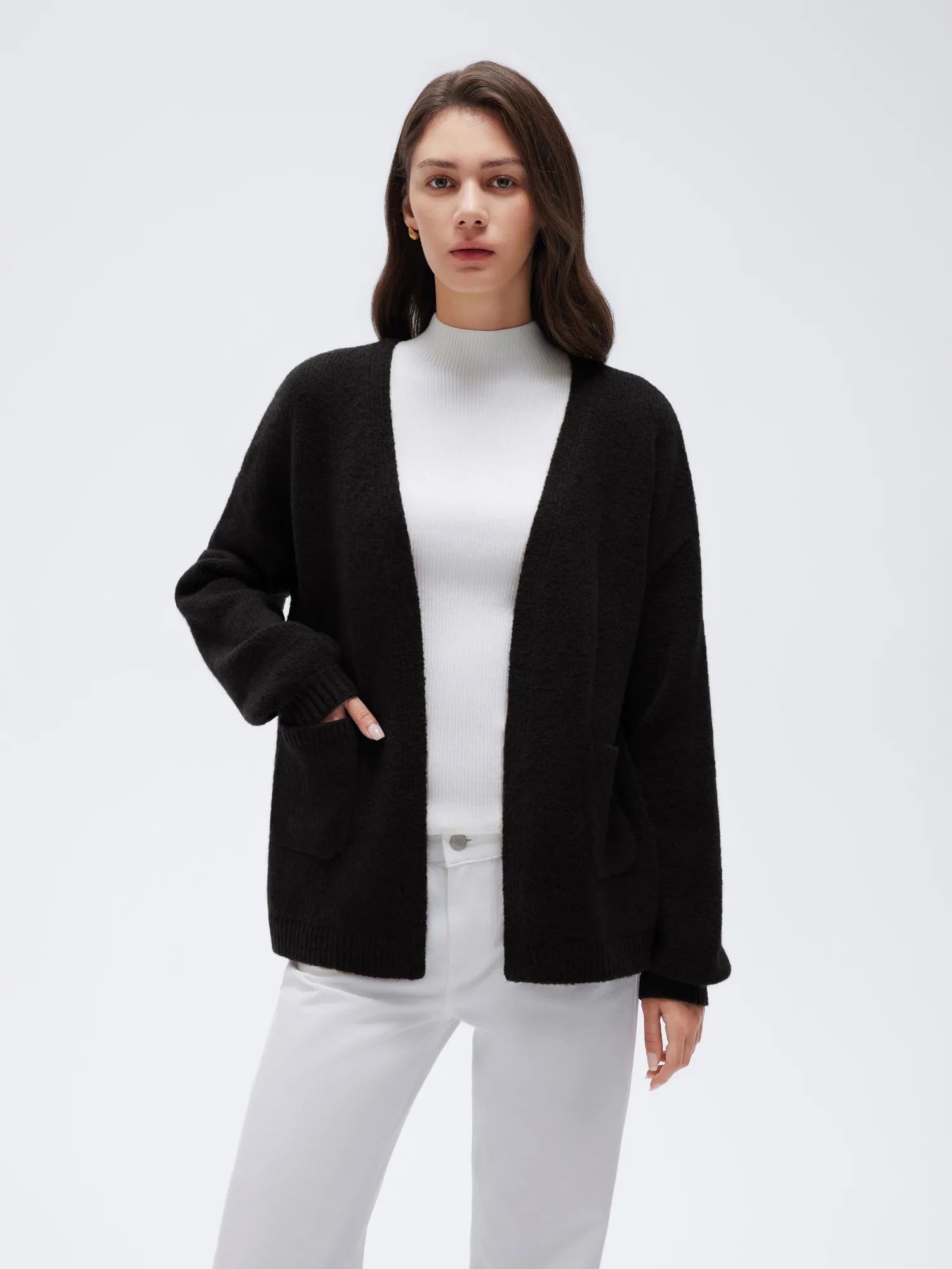 Cashmere Open Front Cardigan Sweaters-SS-SUUKSESS
