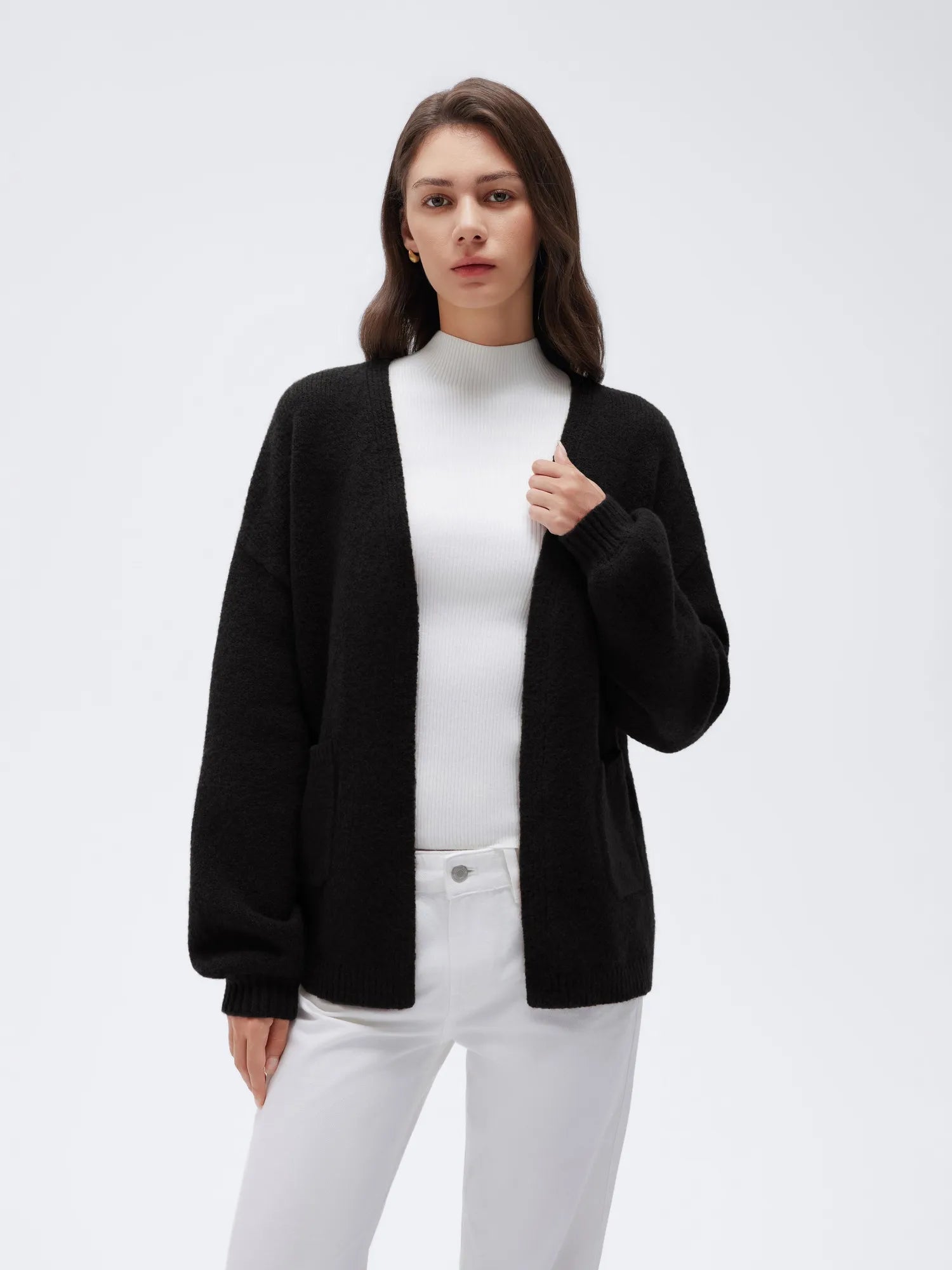 Cashmere Open Front Cardigan Sweaters-SS-SUUKSESS