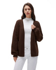Cashmere Open Front Cardigan Sweaters-SS-Brown-XS-SUUKSESS