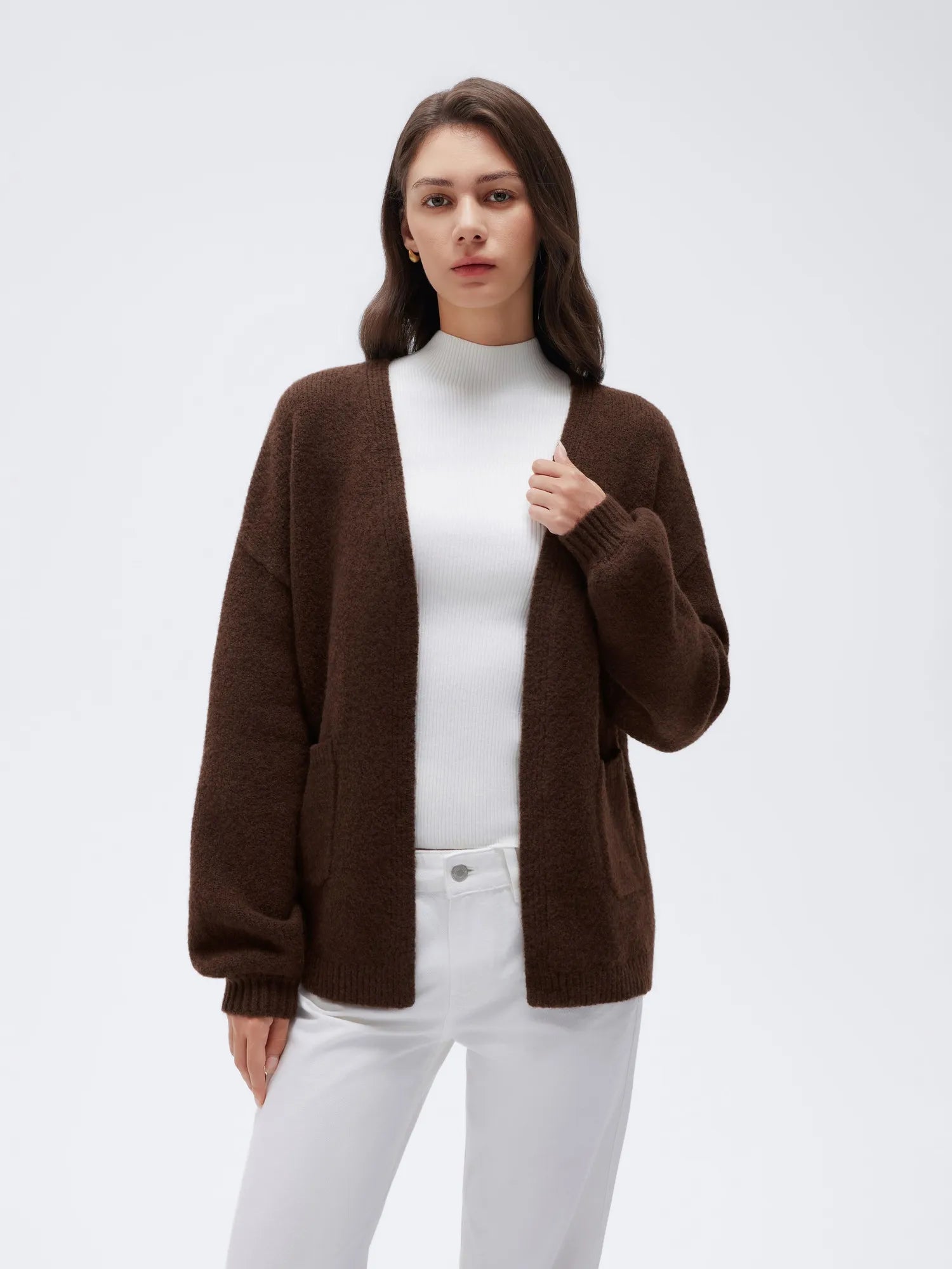 Cashmere Open Front Cardigan Sweaters-SS-SUUKSESS