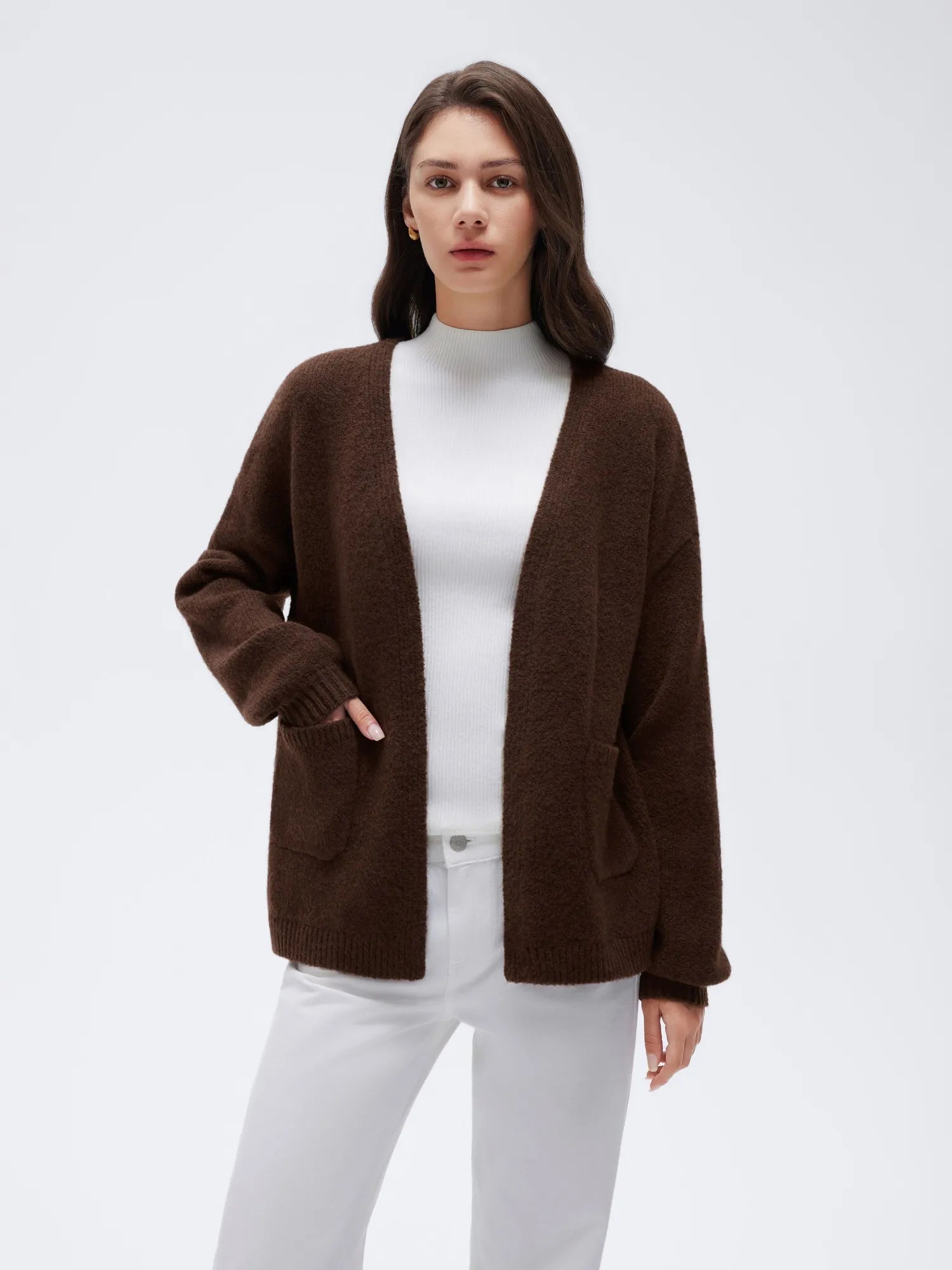 Cashmere Open Front Cardigan Sweaters-SS-SUUKSESS