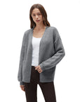 Cashmere Open Front Cardigan Sweaters-SS-Grey-XS-SUUKSESS