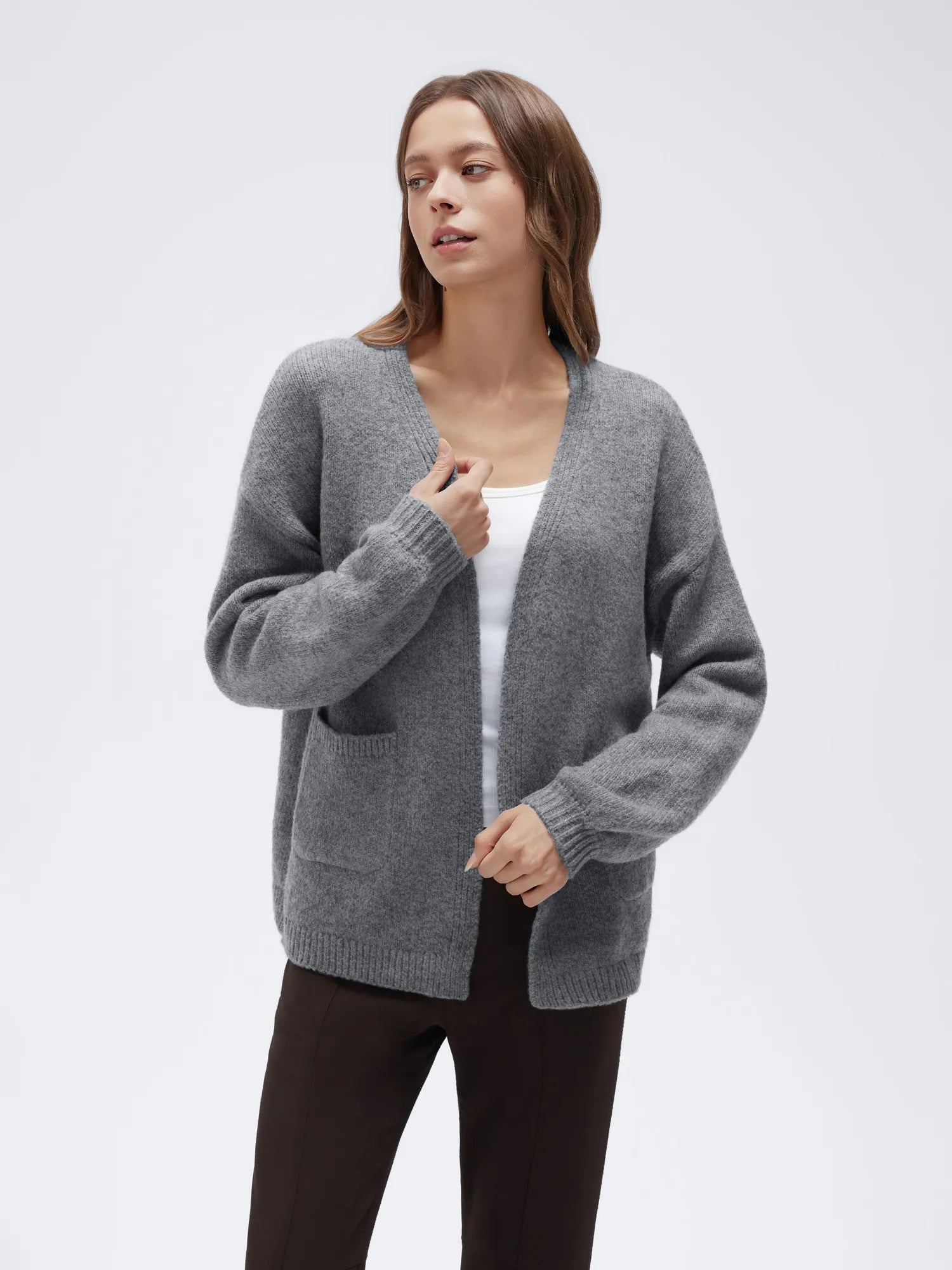 Cashmere Open Front Cardigan Sweaters-SS-SUUKSESS