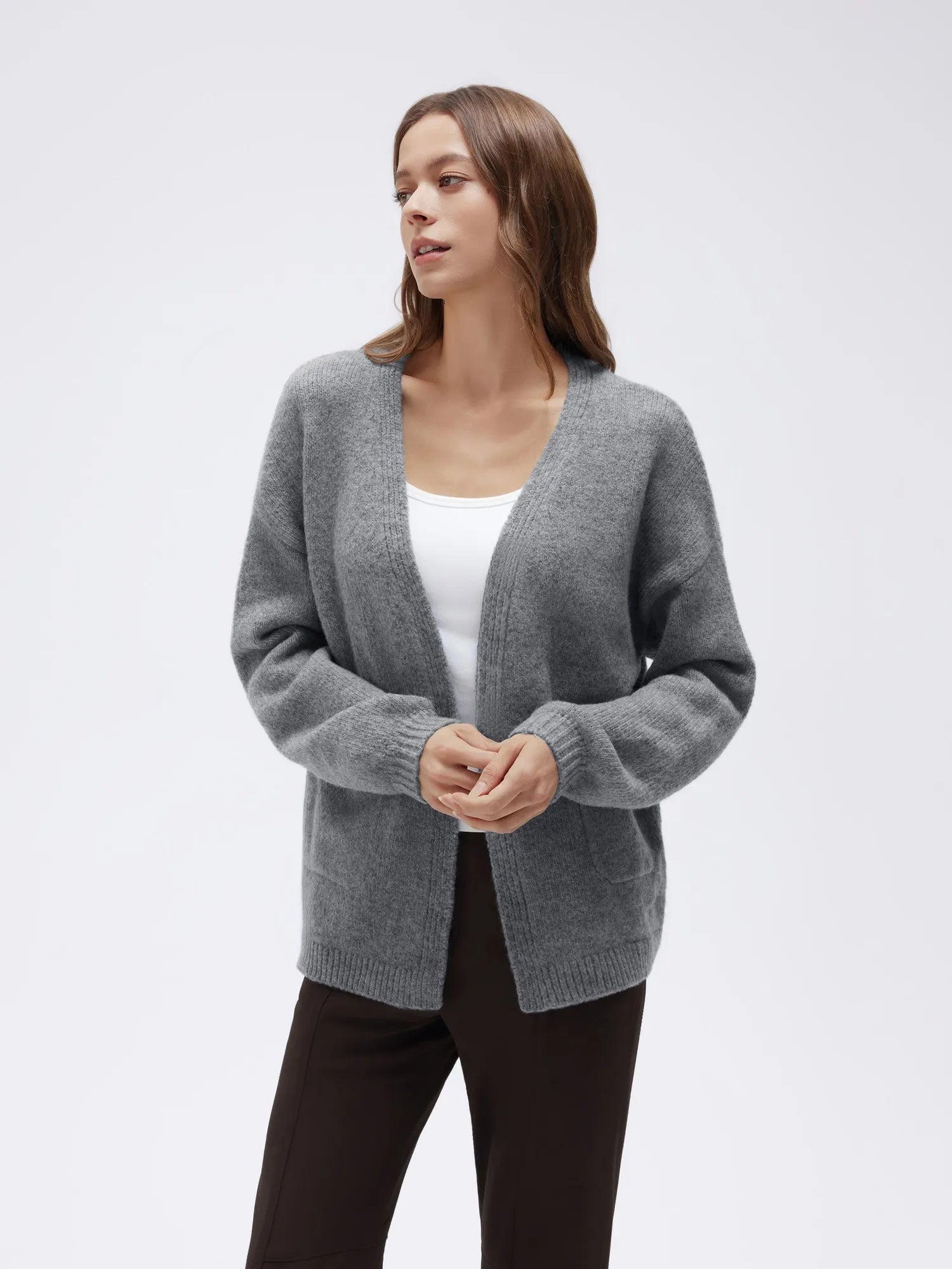 Cashmere Open Front Cardigan Sweaters-SS-SUUKSESS