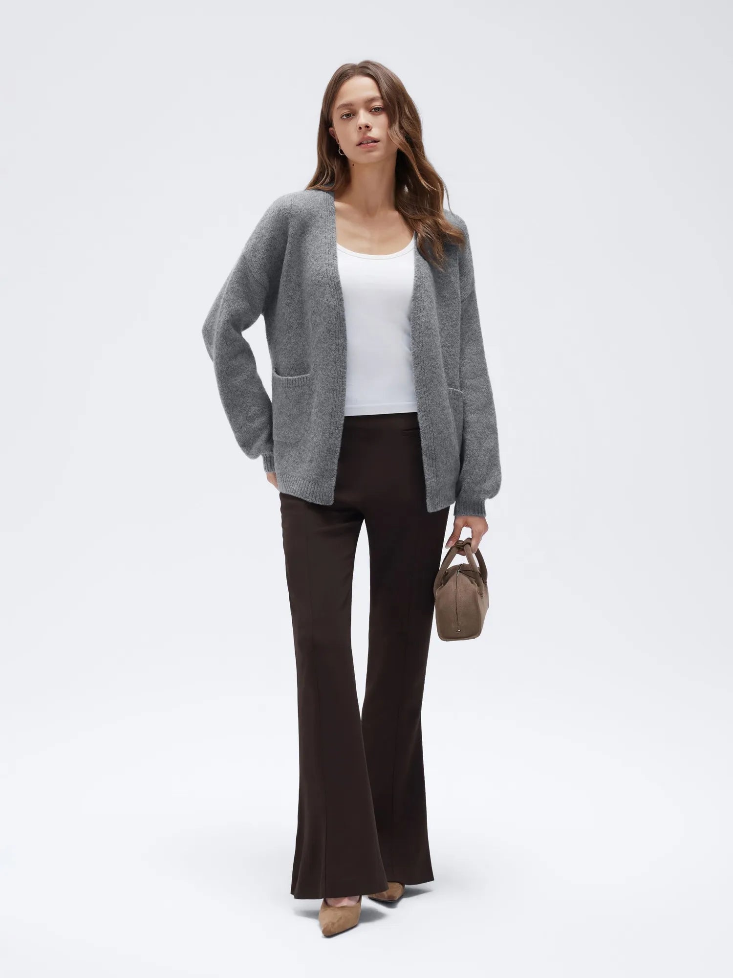 Cashmere Open Front Cardigan Sweaters-SS-SUUKSESS