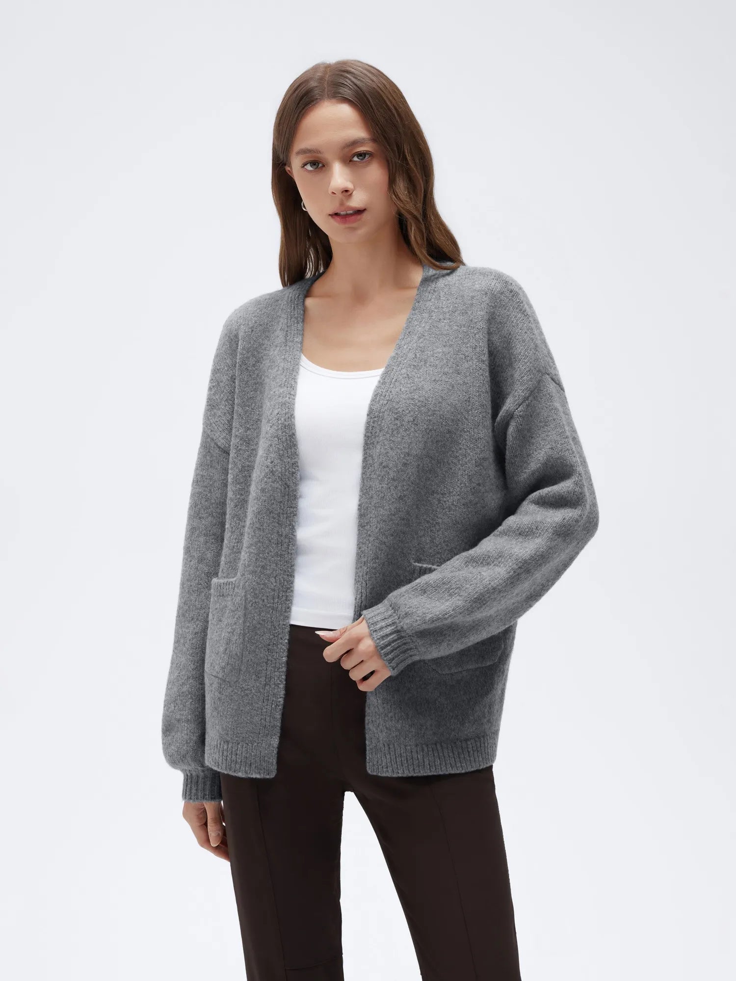 Cashmere Open Front Cardigan Sweaters-SS-SUUKSESS